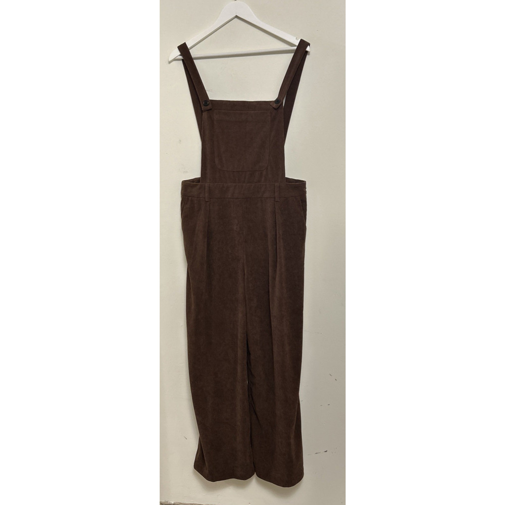 Commense Brown Jumpsuit Overalls Ribbed Corduroy Wide Legs Women's XL - Picture 11 of 11